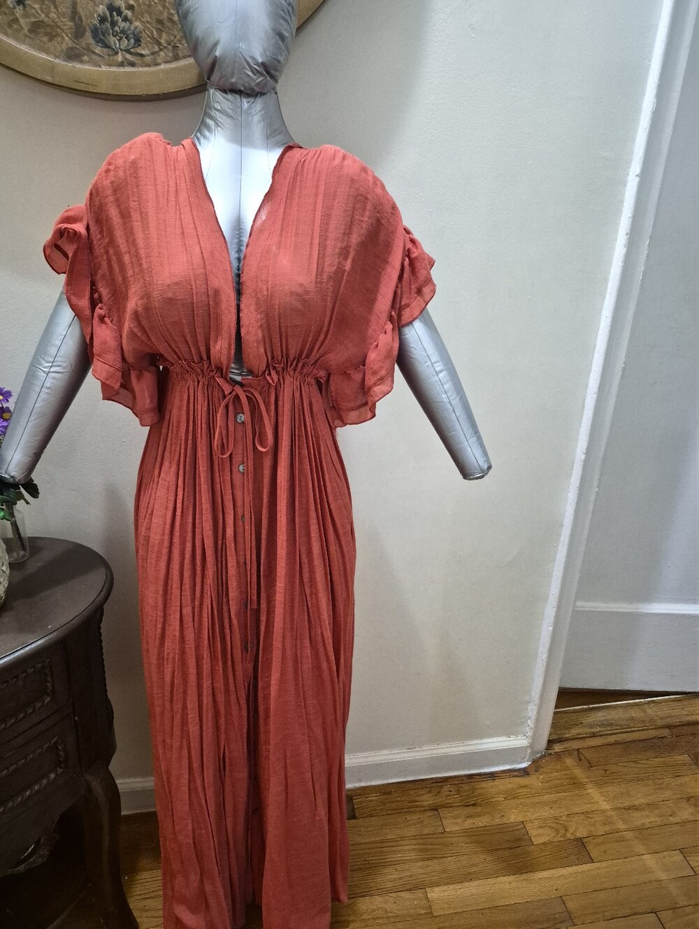 Women’s Red Tie-Back Maxi Dress